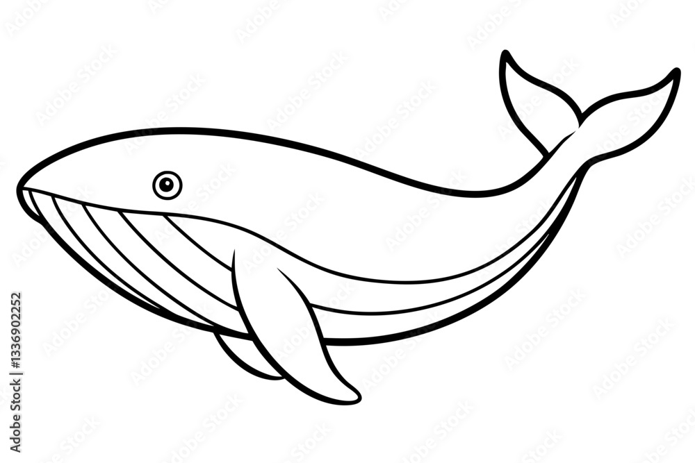 Abstract Whale Line Drawing Abstract Whale Line Drawing