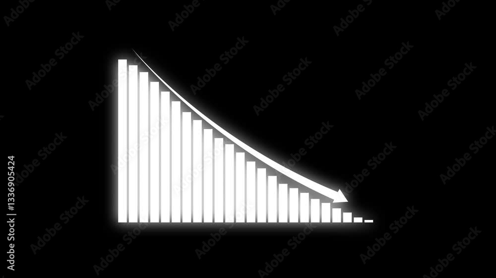 Animated of down business graph icon . business or finance concept icon ,Animated illustration of a downward statistical curve with a loss sign. Green color Down business graph icon animation Animated of down business graph icon . business or finance concept icon ,Animated illustration of a downward statistical curve with a loss sign. Green color Down business graph icon animation