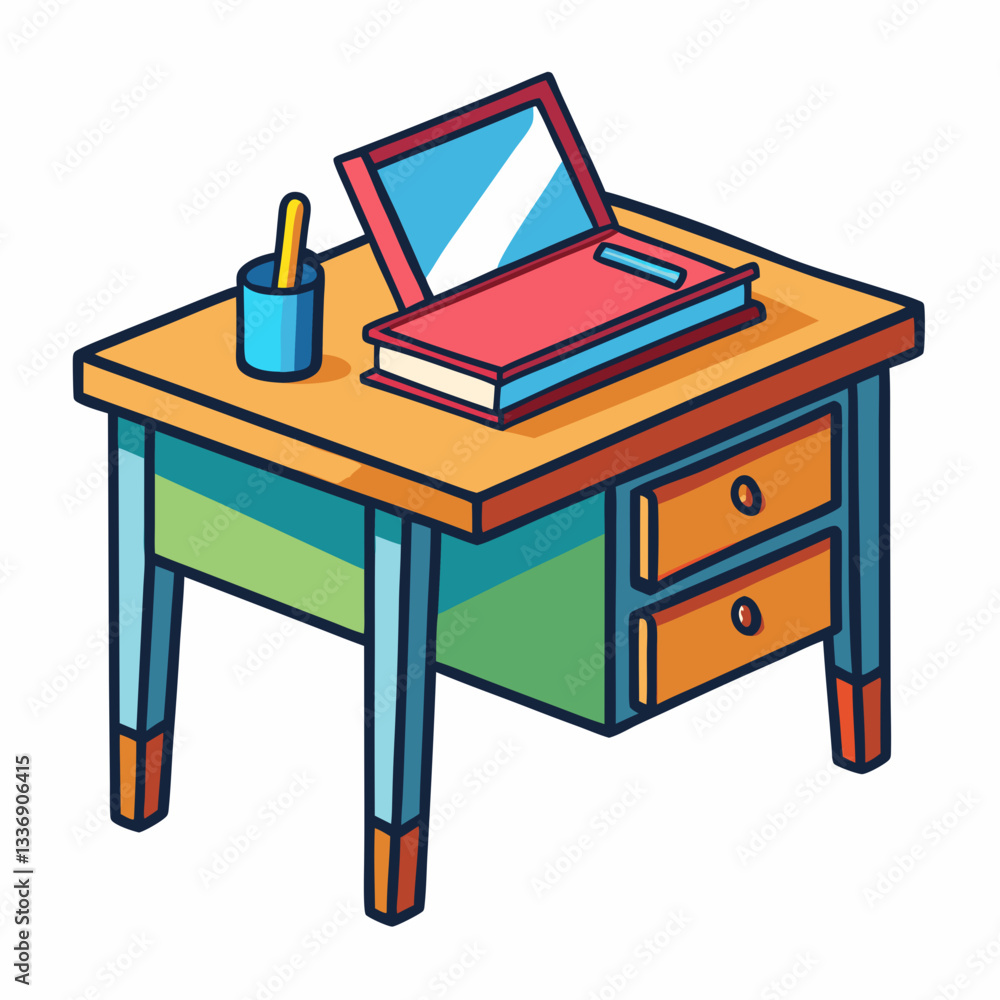 vector illustration of office desk vector illustration of office desk