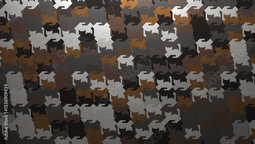 Interlocking Cats Puzzle Paving Background