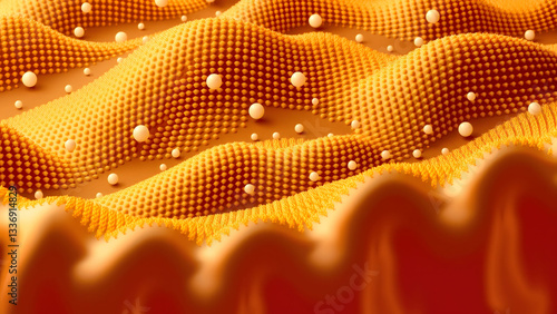 Blue color digital particles wave flow cyberspace abstract technology