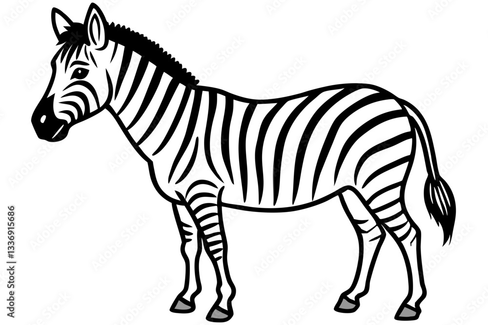 Fototapeta premium Abstract Zebra Outline