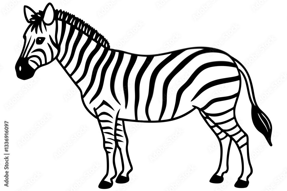 Fototapeta premium Abstract Zebra Outline