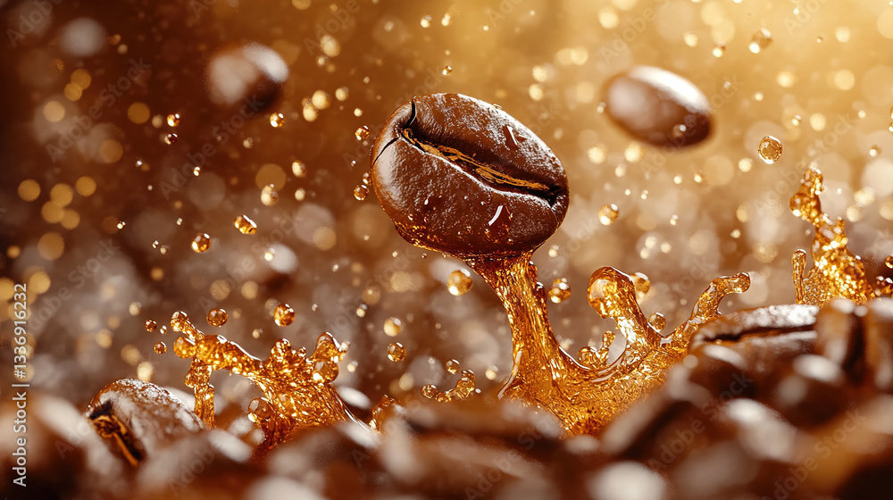Coffee Bean Splash Art Coffee Bean Splash Art