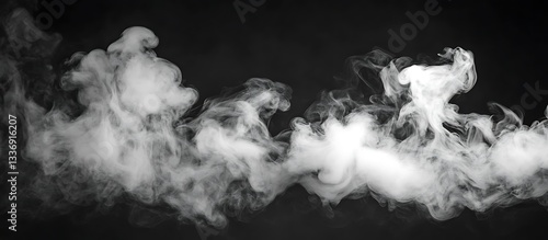 Obraz na płótnie White smoke billows on black w salonie