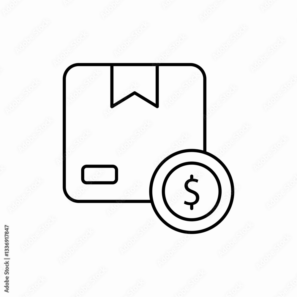 Money package delivery icon vector sign Money package delivery icon vector sign
