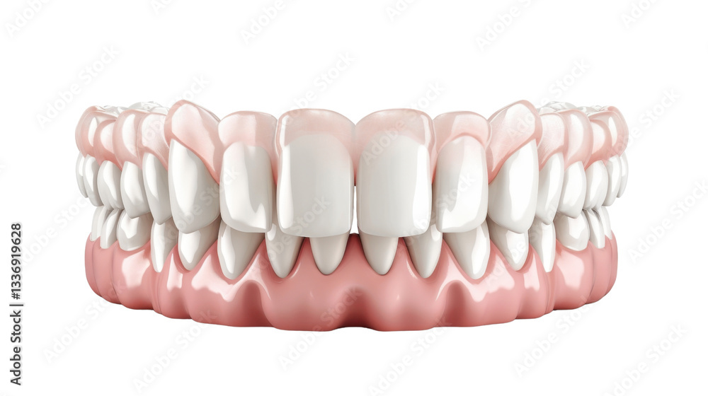 Fototapeta premium Healthy teeth and gums showing proper dental hygiene on transparent background
