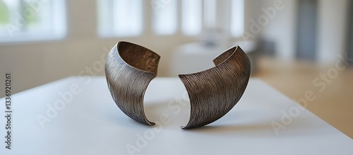 Wooden sculpture halves, bright interior