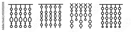 beaded curtain icon, beaded curtain line art - simple line art of beaded curtain, perfect for beaded curtain logos and icons
