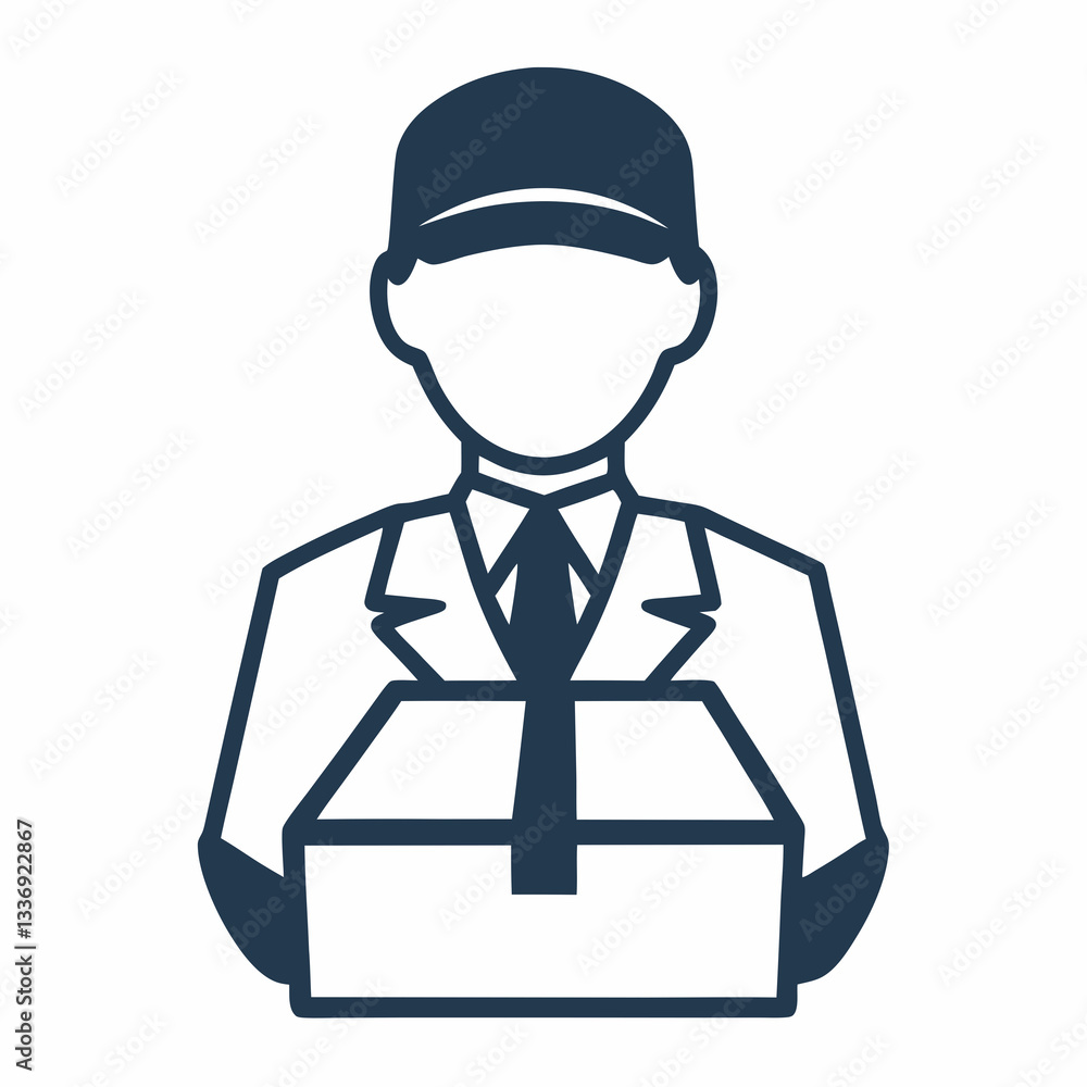 Delivery Person with Package Vector Design. Delivery Person with Package Vector Design.
