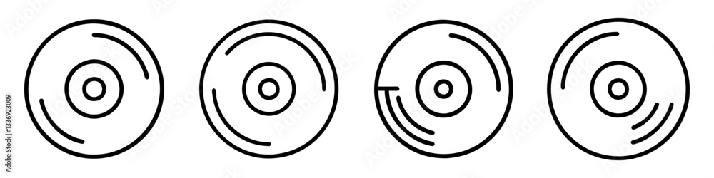vinyl record icon, vinyl record line art - simple line art of vinyl record, perfect for vinyl record logos and icons vinyl record icon, vinyl record line art - simple line art of vinyl record, perfect for vinyl record logos and icons