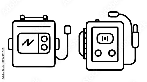 walkman icon, walkman line art - simple line art of walkman, perfect for walkman logos and icons