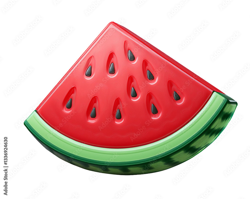 sliced fresh watermelon 3d render icon isolated on white background cutout sliced fresh watermelon 3d render icon isolated on white background cutout