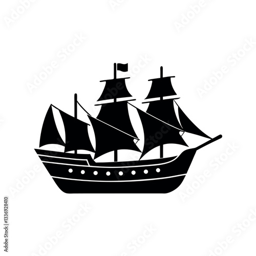 ship on a white background