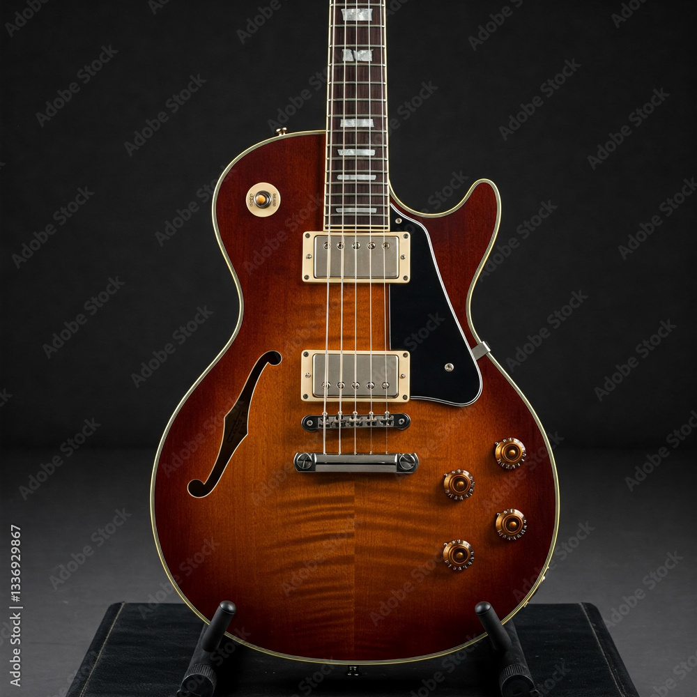 Fototapeta premium acoustic guitar on black background