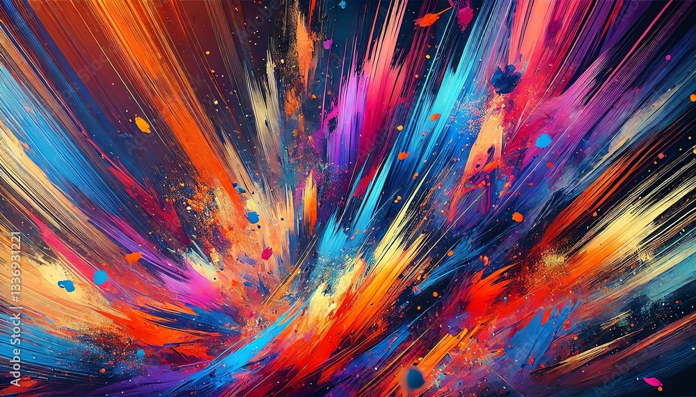 Vibrant explosion of colors blending together, creating an abstract artwork that evokes energy and creativity. Ideal for backgrounds and designs. Vibrant explosion of colors blending together, creating an abstract artwork that evokes energy and creativity. Ideal for backgrounds and designs.