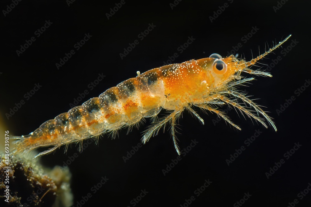 Unique crustacean captured in underwater habitat Unique crustacean captured in underwater habitat