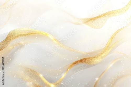 Elegant Golden Glitter Waves Abstract Background Luxury Design for Premium Brands