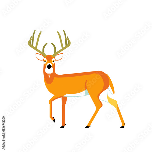White tailed deer buck mid century modern