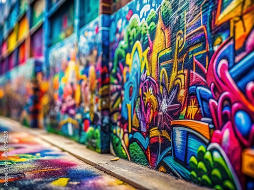 Abstract Graffiti Art Background: Tilt-Shift Street Art Pattern for Prints & Textiles