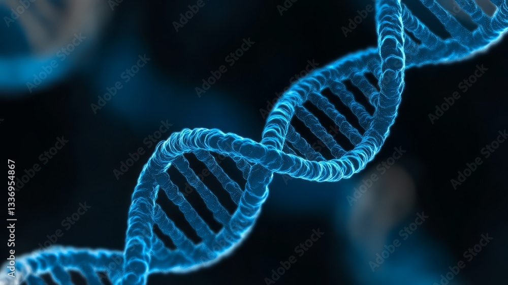 Blue Abstract Representation of DNA Helix Structure, Genetic Code Unraveling, Molecular Biology Concept, Scientific Research Illustration, Genetic Engineering Design Blue Abstract Representation of DNA Helix Structure, Genetic Code Unraveling, Molecular Biology Concept, Scientific Research Illustration, Genetic Engineering Design