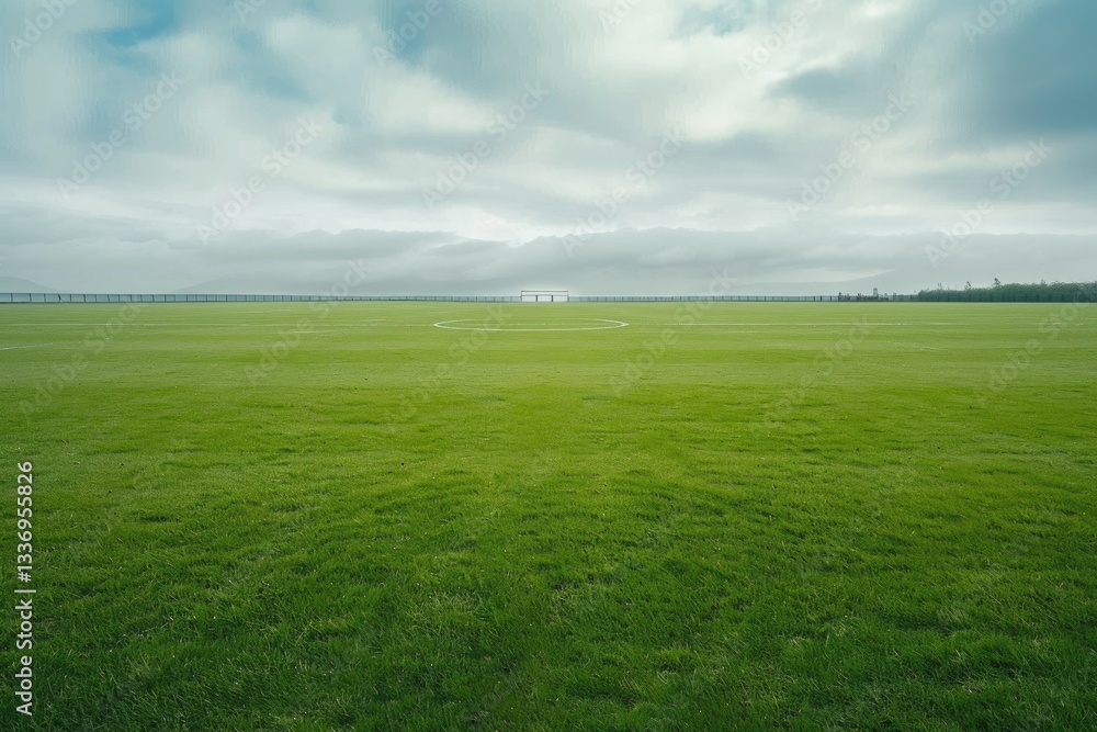 Premium Quality Image of Empty Green Football Field with Vast Copy Space Premium Quality Image of Empty Green Football Field with Vast Copy Space