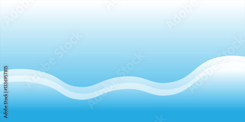 White wavy glowing lines on a blue background. Futuristic digital high-technology pattern background abstract suitable for banner