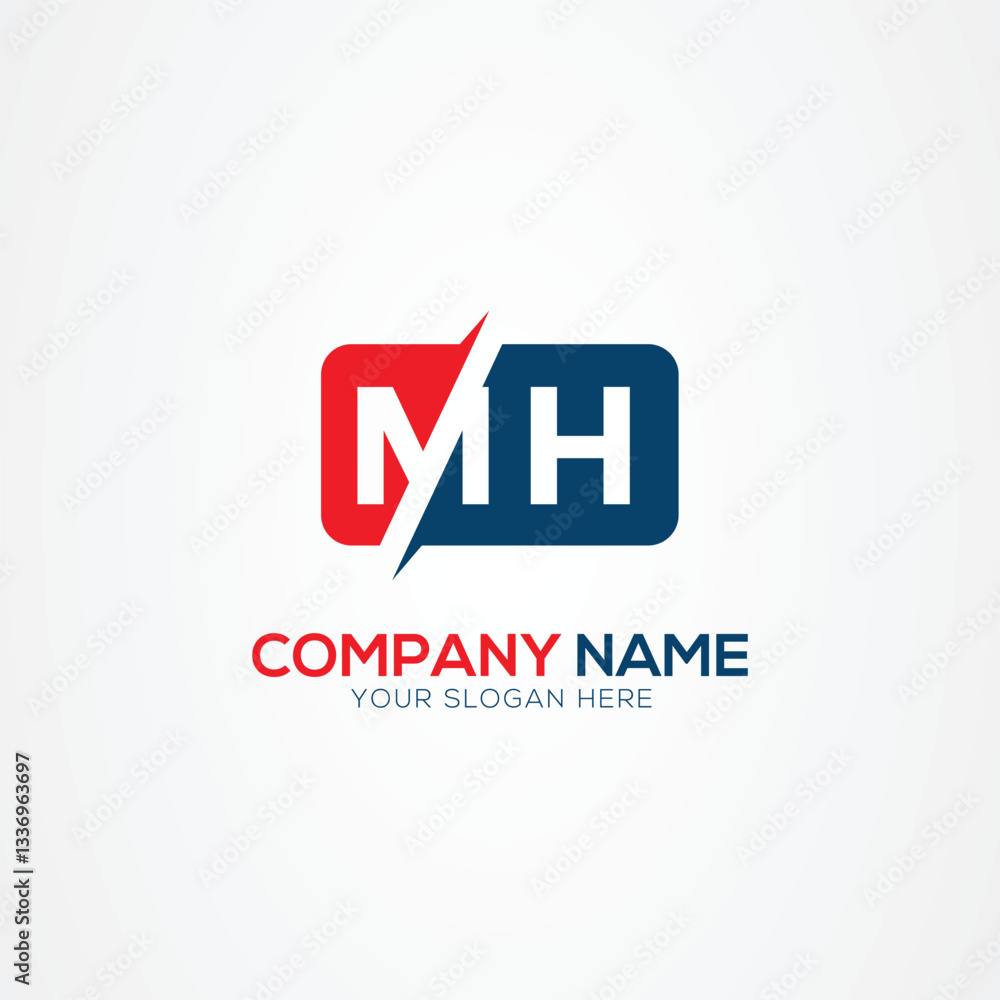 Fototapeta premium MH or HM Creative Modern Letters Logo Design Element
