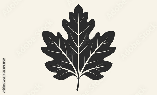 Oak leaf silhouette, oak leaf graphic icon, vector illustration
