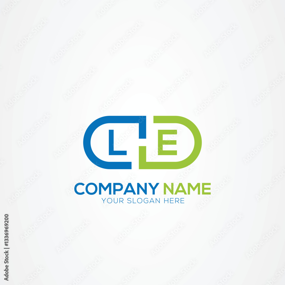 Fototapeta premium Minimal Monogram Letter LE Medicine Logo Elements