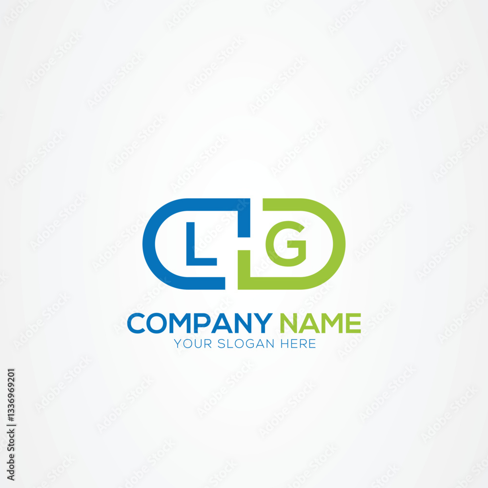 Obraz premium Minimal Monogram Letter LG Medicine Logo Elements