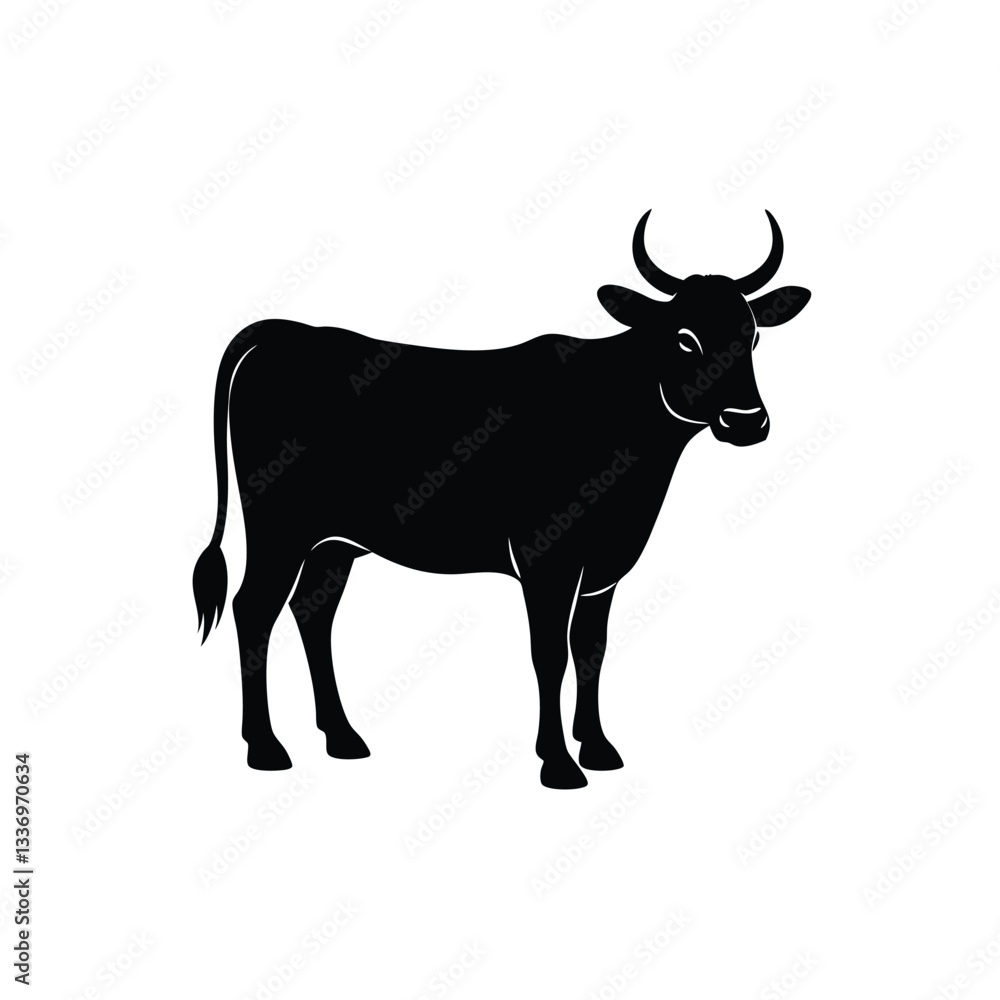 black silhouette of a cow vector illustration black silhouette of a cow vector illustration