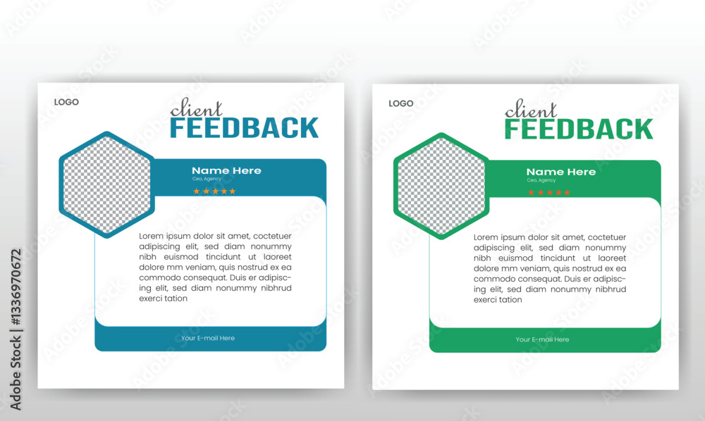 A creative professional modern new client feedback design. A creative professional modern new client feedback design.