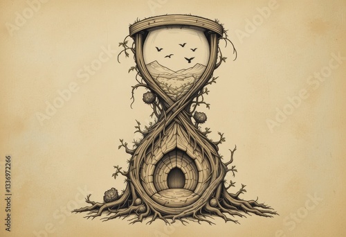 time is money concept hourglass