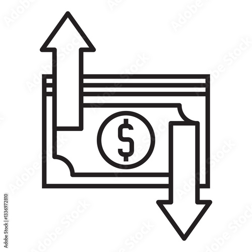 fund flow vector icon