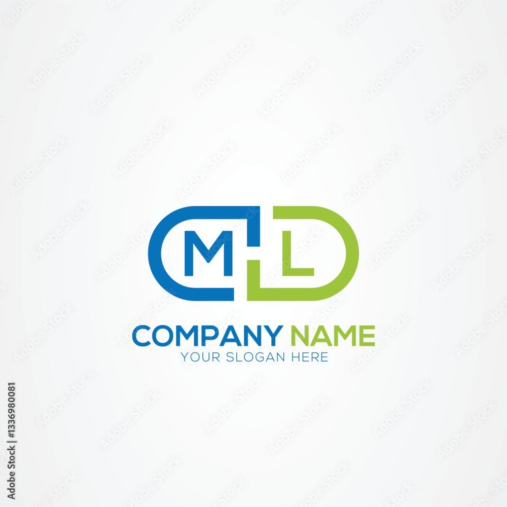 Minimal Monogram Letter ML Medicine Logo Elements Minimal Monogram Letter ML Medicine Logo Elements
