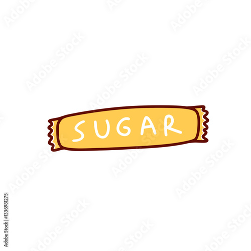 Illustration of a sachet of sugar
