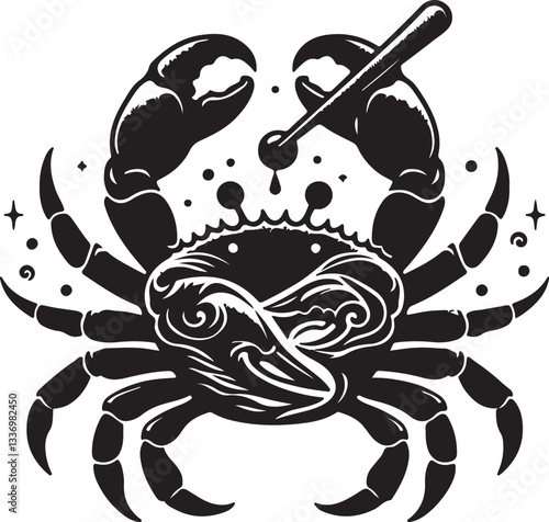 Crab on Sandy Beach - Wildlife and Nature Stock Image