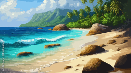 Sandy beach illustration 