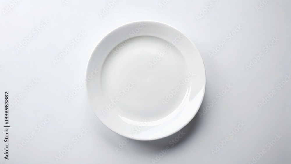 Clean Empty White Ceramic Plate Food Photography Panoramic Clean Empty White Ceramic Plate Food Photography Panoramic