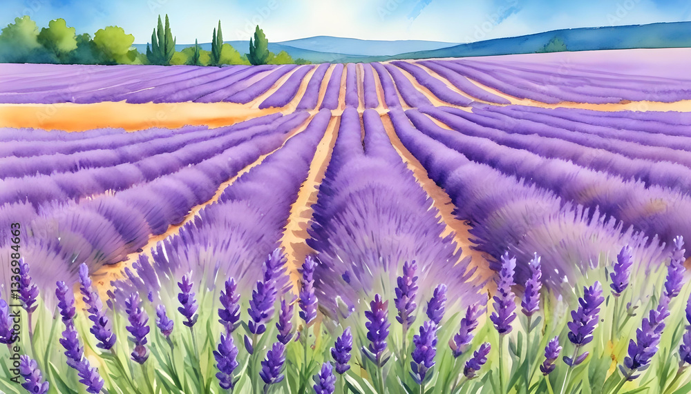 Naklejka premium lavender field in provence france