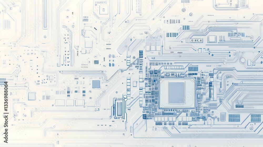 Obraz premium Circuit Board, Technology, Abstract, Futuristic, High-Tech, Close Up, Image, Design