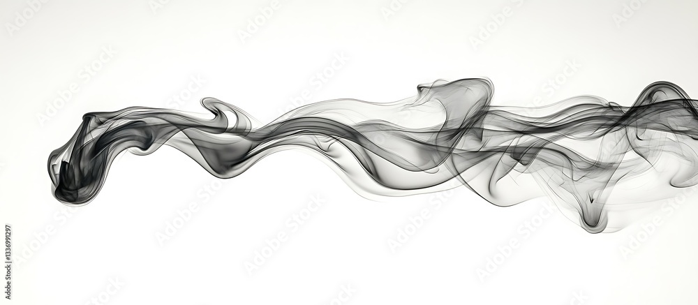 Abstract smoke waves, white background