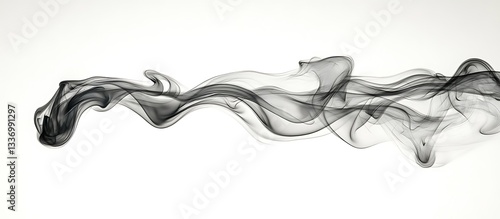 Obraz na płótnie Abstract smoke waves, white background w salonie