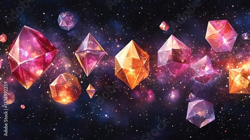 Cosmic gems float in nebula