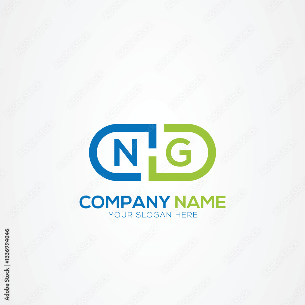 Minimal Monogram Letter NG Medicine Logo Elements Minimal Monogram Letter NG Medicine Logo Elements