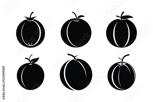 Honeydew – Cucumis melo var. inodorus silhouette vector illustration