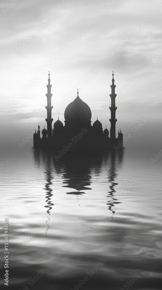 Fototapeta premium A historic mosque building with simple yet elegant design