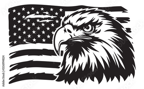 Eagle through Flag eps , Eagle With Flag eps, Eagle USA eps, American Eagle,black  silhouette,llustration on white background