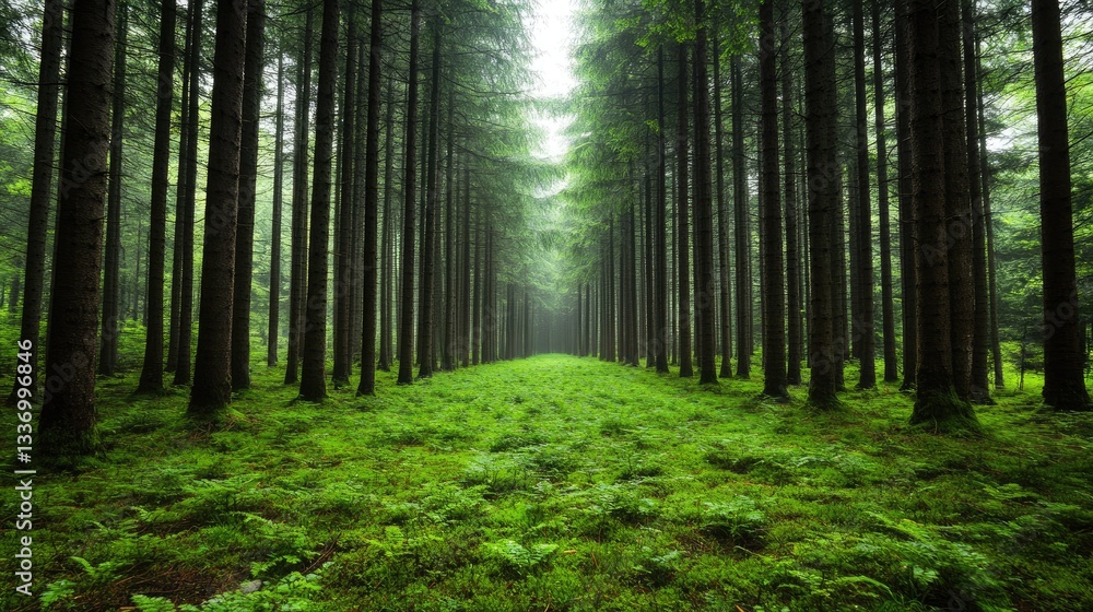 Obraz premium A forest where the trees whisper forgotten names in the wind
